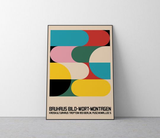 Discover Bauhaus Bild-Wort-Montagen, Bauhaus Exhibition Poster
