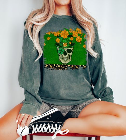 Discover Floral Skull Comfort Colors Sweatshirt