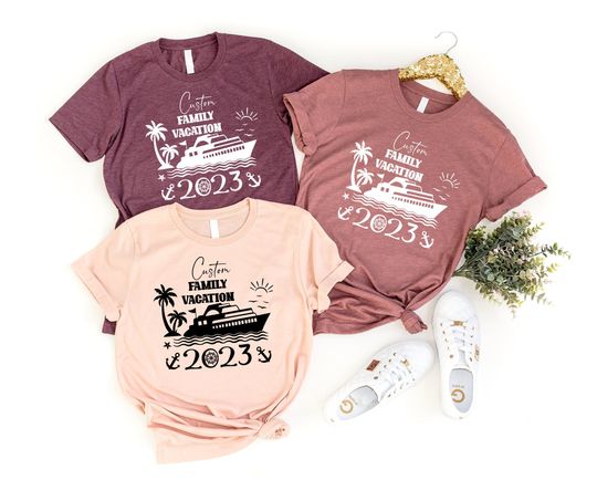 Discover Custom Cruise Vacation Shirts, Personalized Family Name Gift Tshirts, Summer Trip 2023 Tees