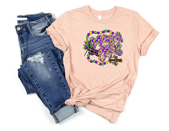 Discover Mardi Gras Beads Mask Shirt, Let the good times roll Carnival Parading shirt