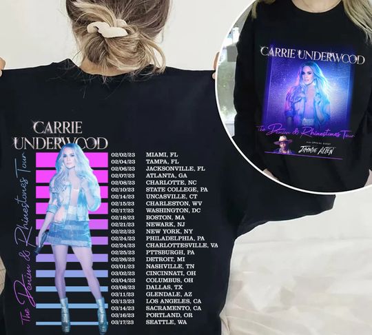 Discover Carrie Underwood 2023 Tour Shirt, Underwood Concert Tee, Underwood The Denim & Rhinestones Tour