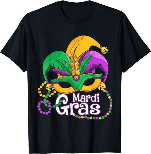 Discover Mardi Gras T Shirt Mardi Gras 2023 Beads Mask Feathers T-Shirt