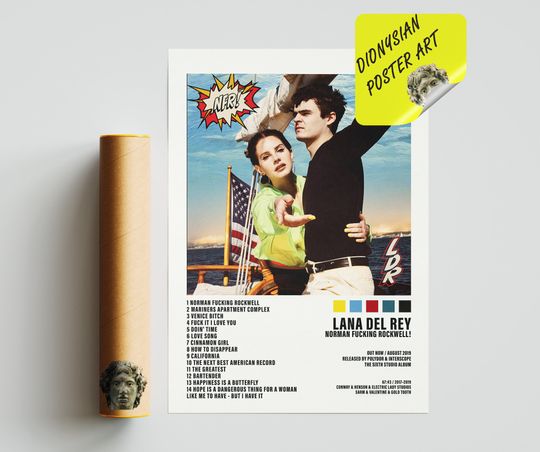 Discover Lana Del Rey, Norman Fucking Rockwell!  | Album Cover Poster, Tracklist Posters, Print Wall Art