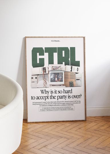 Discover Ctrl SZA Poster Wall Art, Album Cover Print, SZA Wall Art, SZA Album Poster
