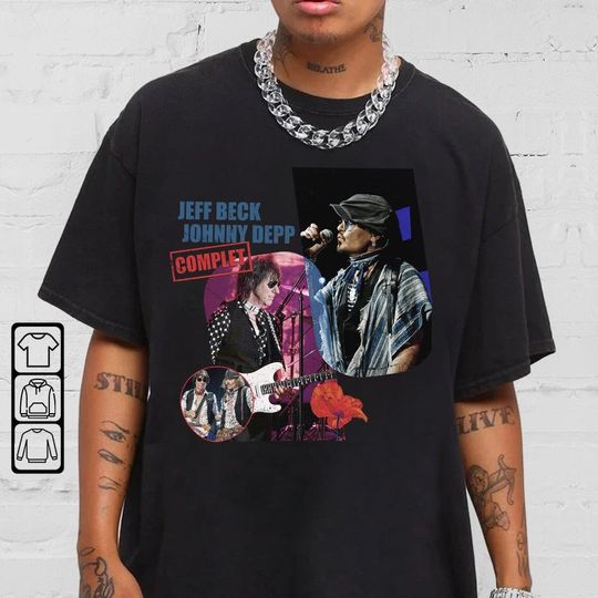 Discover Jeff Beck And Johnny Depp 2022 Tour Shirt Vintage 90s Graphic North American Tour Shirt