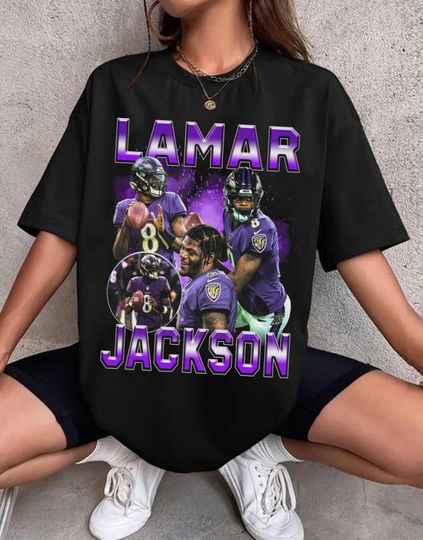 Discover Lamar Jackson Vintage Ravens Football Shirt