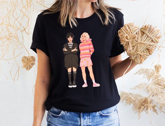 Discover Wednesday Addams and Enid Friendship Shirt