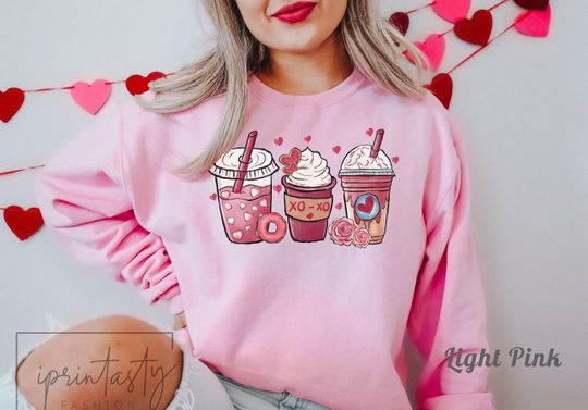Discover Valentine pink Coffee sweatshirt