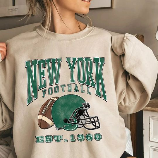 Discover Vintage Style New York Football Crewneck Sweatshirt