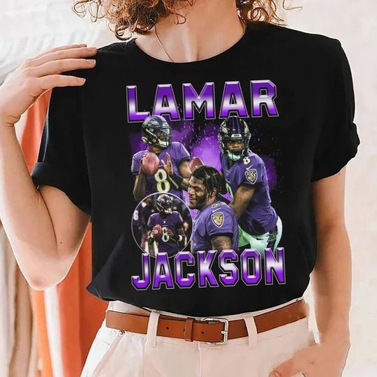 Discover Lamar Jackson Shirt, Football Player Shirt, Lamar Jackson Tee Gift For Him
