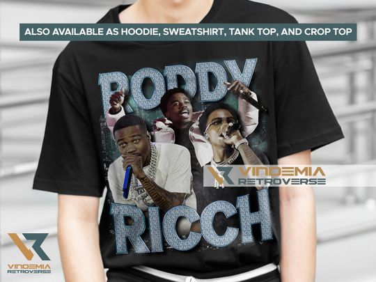 Discover Roddy Ricch Rapper Vintage T-Shirt