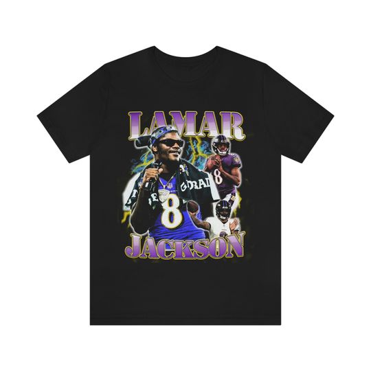 Discover Lamar Jackson 90s Style Vintage Bootleg Tee Graphic T-Shirt
