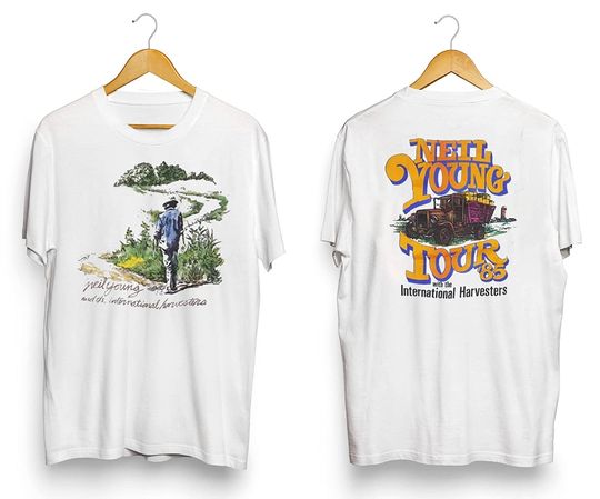 Discover Neil Young Tour 1985 Rock Music Concert Shirt, Vintage