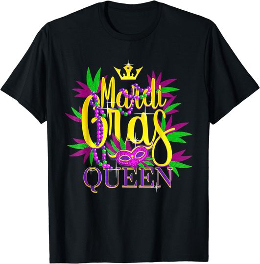 Discover Mardi Gras Queen Crown Mask 2023 T-Shirt