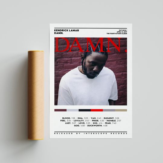 Discover Kendrick Lamar - DAMN. Album Poster / Album Cover Poster