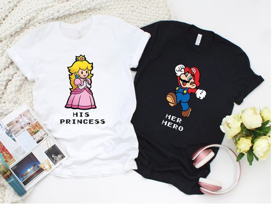 Discover Her Hero and His Princess Matching Couples Shirts
