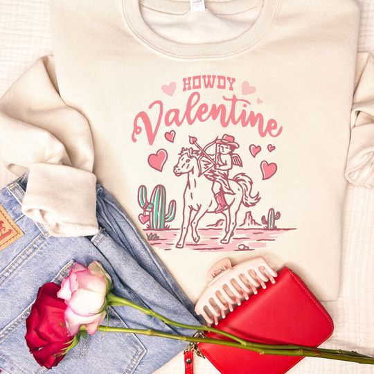 Discover Western Cowboy Cupid Valentine Sweatshirt, Western Valentine Sweatshirt, Cowboy Valentine Sweatshirt, Cowgirl Valentine Day Sweatshirt,