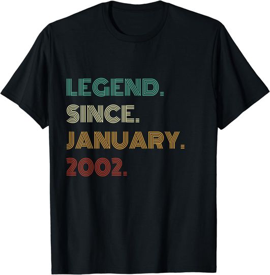 Discover 21 Years Old Legend Since January 2002 21st Birthday T-Shirt