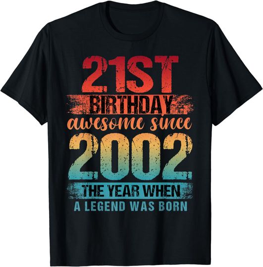 Discover Vintage 2002 Limited Edition 2002 21 years old 21st Birthday T-Shirt
