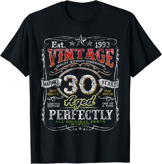 Discover Vintage 1993 Limited Edition 30 year old 30th Birthday Mens T-Shirt