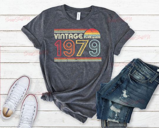 Discover Vintage 1979 Birthday Shirt for 44th Birthday Celebration