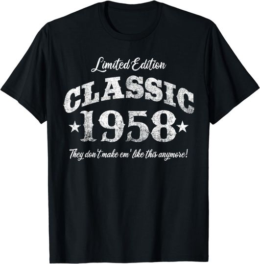 Discover 65 Years Old Vintage Classic Car 1958 65th Birthday T-Shirt