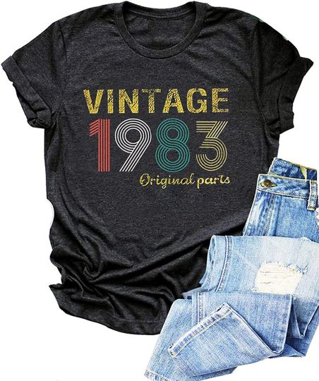 Discover Vintage 1983 Original Parts T Shirt for Women 40th Birthday Gift Shirts