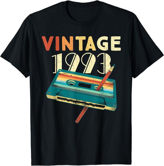 Discover Vintage 1993 Music Cassette 30th Birthday Gifts 30 Years Old T-Shirt