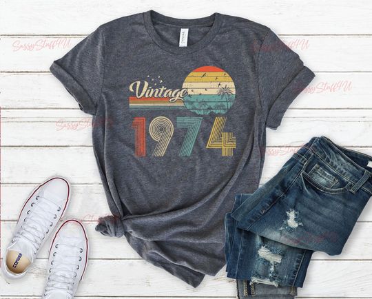 Discover Vintage 1974 Shirt, 1974 Birthday Shirt, 49th Birthday Shirt