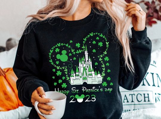Discover Happy St Patrick's Day 2023 Sweatshirt, St Pattys Day Sweatshirt, Mouse Ears Sweatshirt