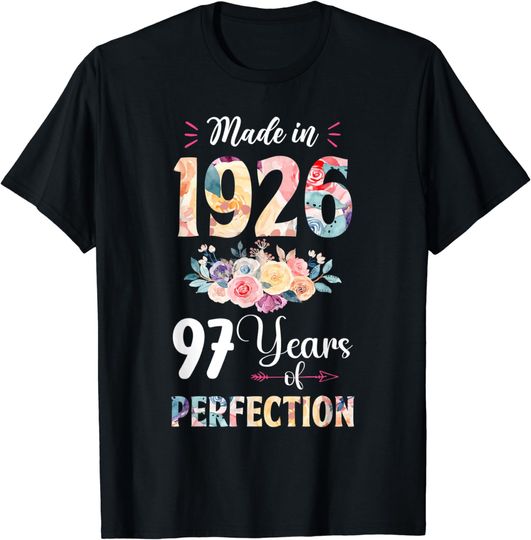 Discover Made In 1926 Floral 97 Year Old 97th Birthday T-Shirt