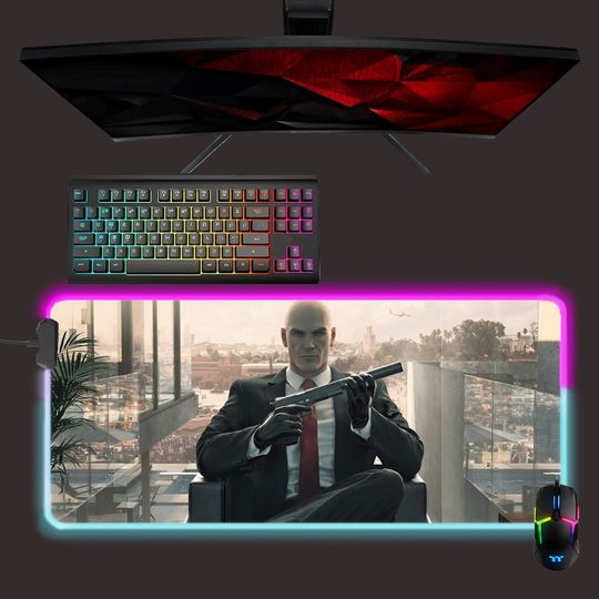 Discover Hitman RGB Mouse Pad Gaming Mat