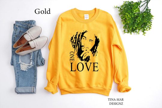 Discover One Love Bob Marley Sweatshirt, Bob Marley Sweatshirt, Reggae Music Sweatshirt