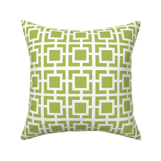 Discover Mod Green Trellis Throw Pillow