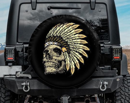 Discover Native American Skull Spare Tire Cover