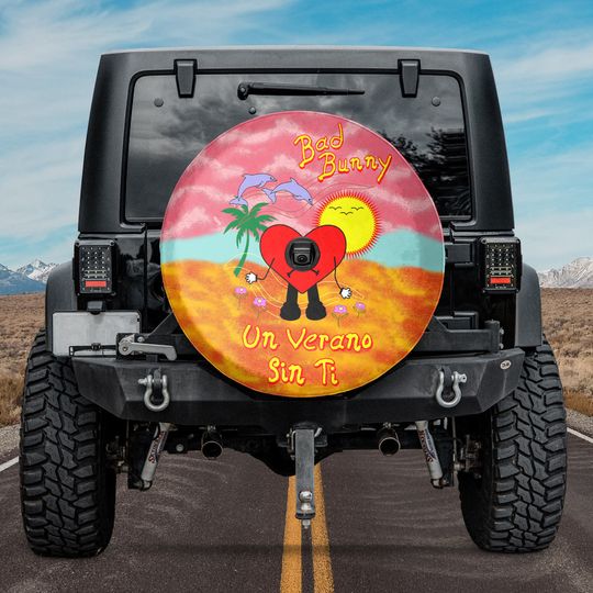 Discover Bad Bunny Spare Tire Cover , Un Verano Sin Ti Bad Bunny Wheel Cover