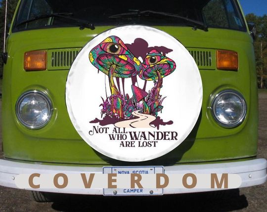 Discover RV Spare Tire Cover, Vintage Hippie Spare Tire Cover