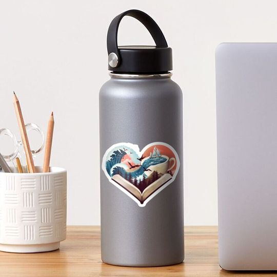 Discover Coffee, Book and Adventure Sticker