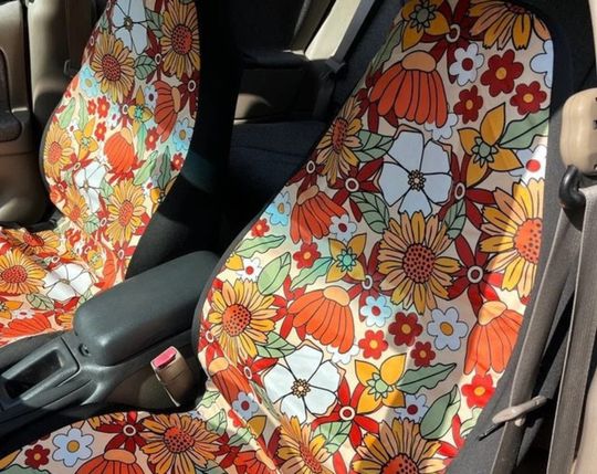 Discover Flower Power Car Seat Cover