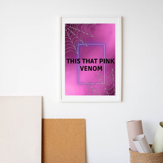 Discover Kpop poster printable, BLACKPINK pink venom