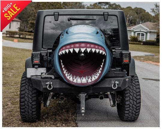 Discover Tire cover, baby Shark, Shark Spare Tire Cover, Funny gifts, Funny Shark Gift For Mom, Car Accessories