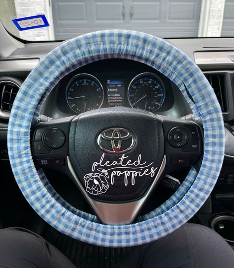 Discover Gingham Blue Plaid Steering Wheel Cover