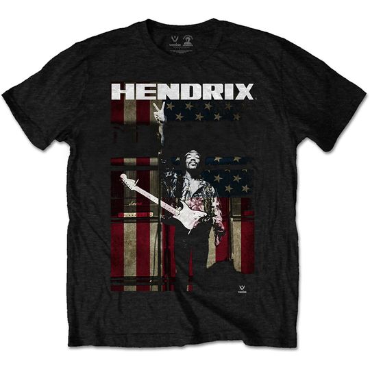 Discover Jimi Hendrix Experience Peace Flag Rock Tee T-Shirt