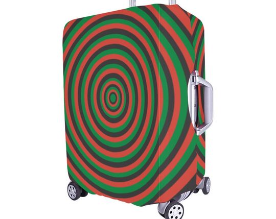 Discover Red Black Green Luggage Cover
