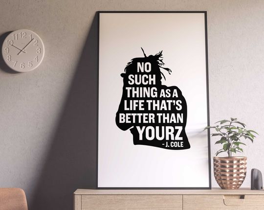 Discover Love Yourz J. Cole 'Silhouette' Typography Printable, Hip Hop Poster
