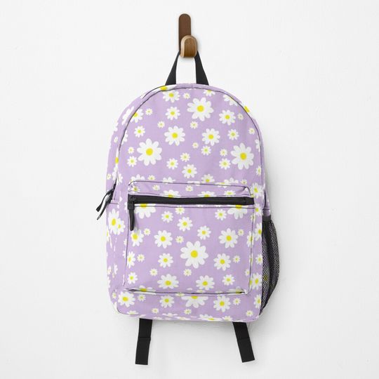 Discover Spring Daisy Pattern Lavender Purple Backpack