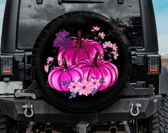 Discover Halloween Spare Tire Cover , Pumpkin Tire Cover