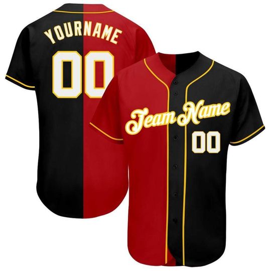 Discover Custom Personalized Name And Number Red Black Baseball Jersey