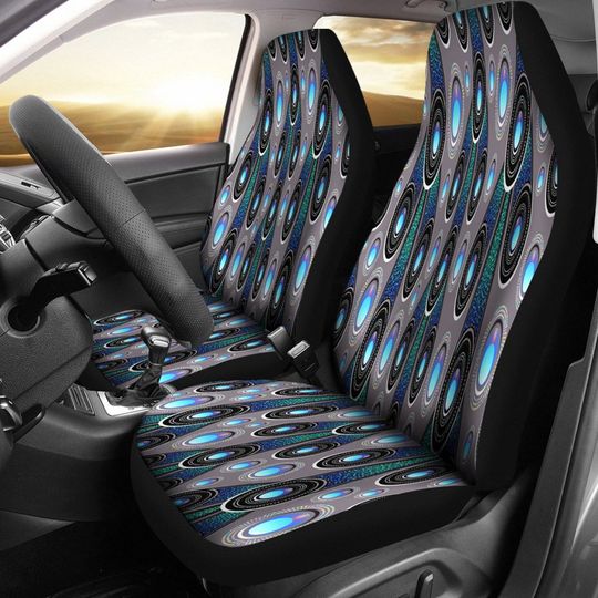 Discover Turquois Oval Abstract Pattern Car Seat Covers