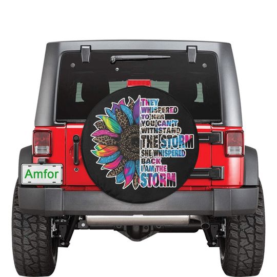 Discover Sunflower Spare Tire Cover, They Whispered to Her Car Spare Tire Cover